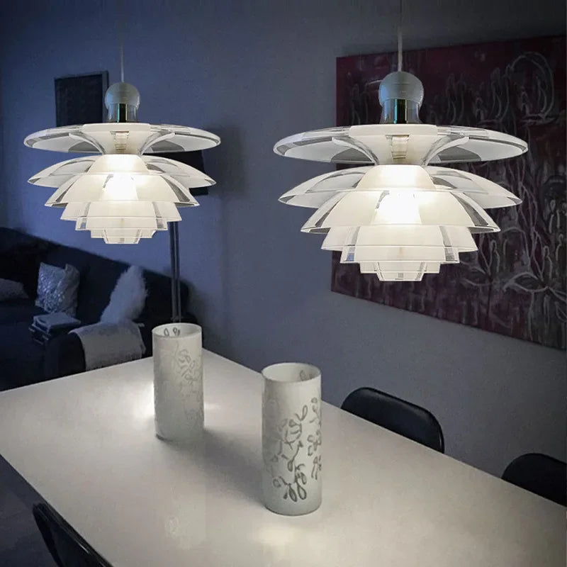 Lámpara de cristal nórdica brillante y chic