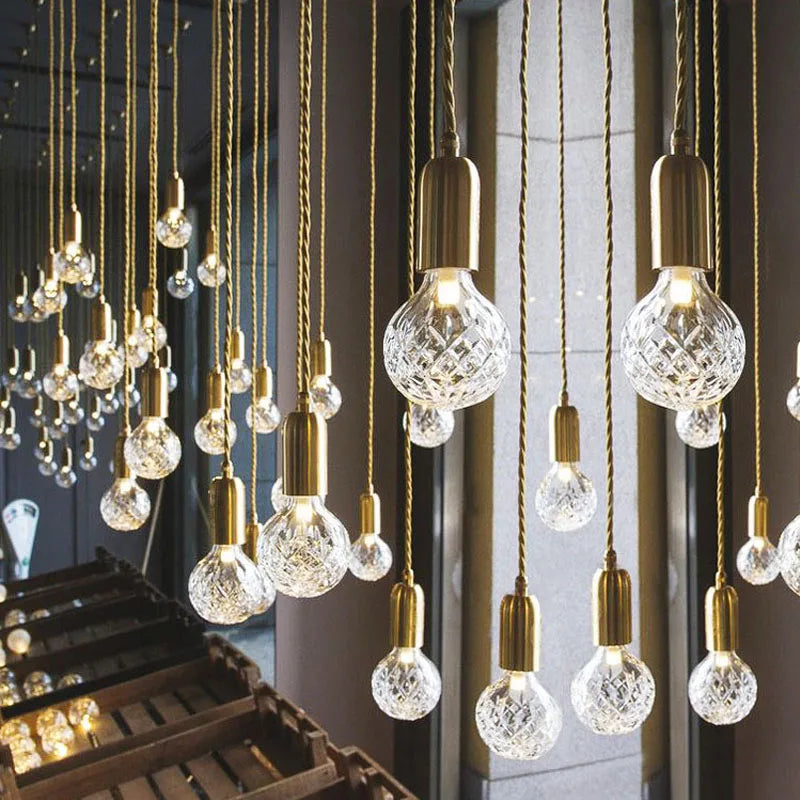 lustre de vidrio para restaurante y bar elegante