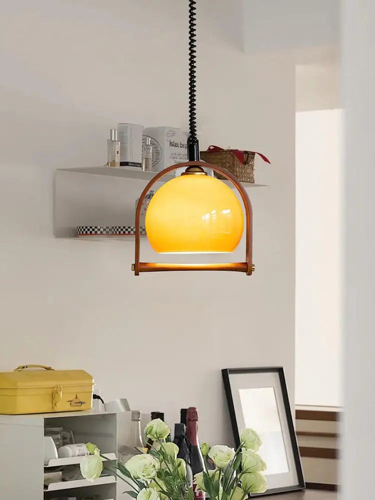 Lámpara vintage de madera preciosa diseño