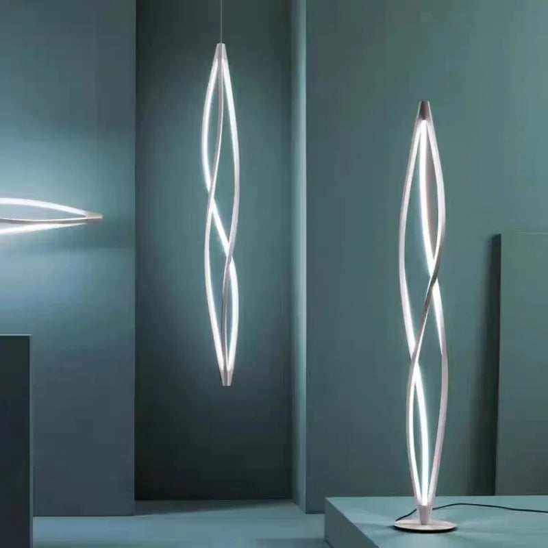 lámpara de techo espiral led moderna para vestíbulo de hotel recepción