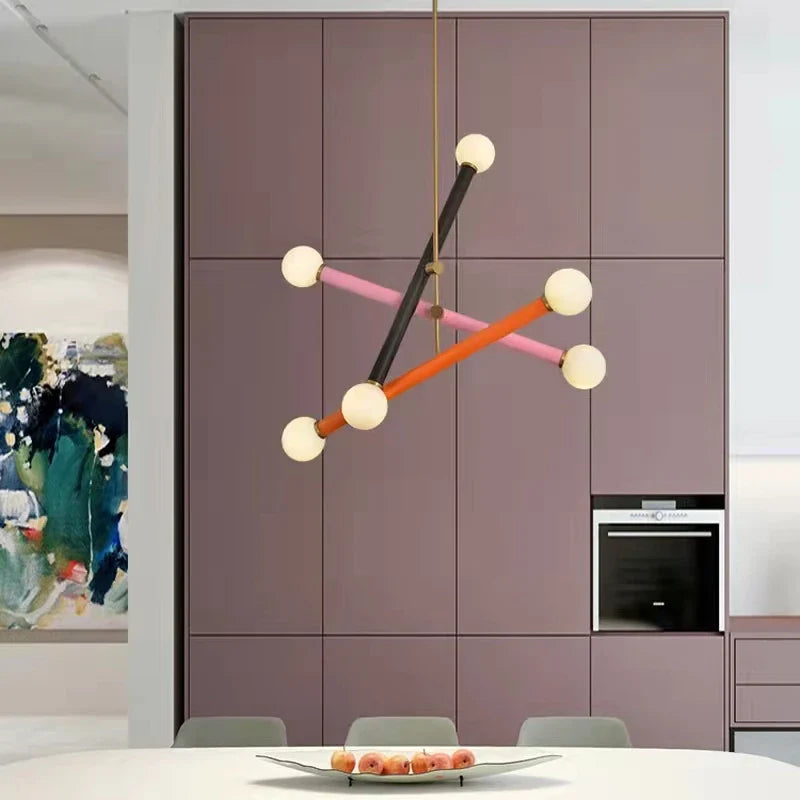 Candelabro diseño minimalista art déco iluminación colgante