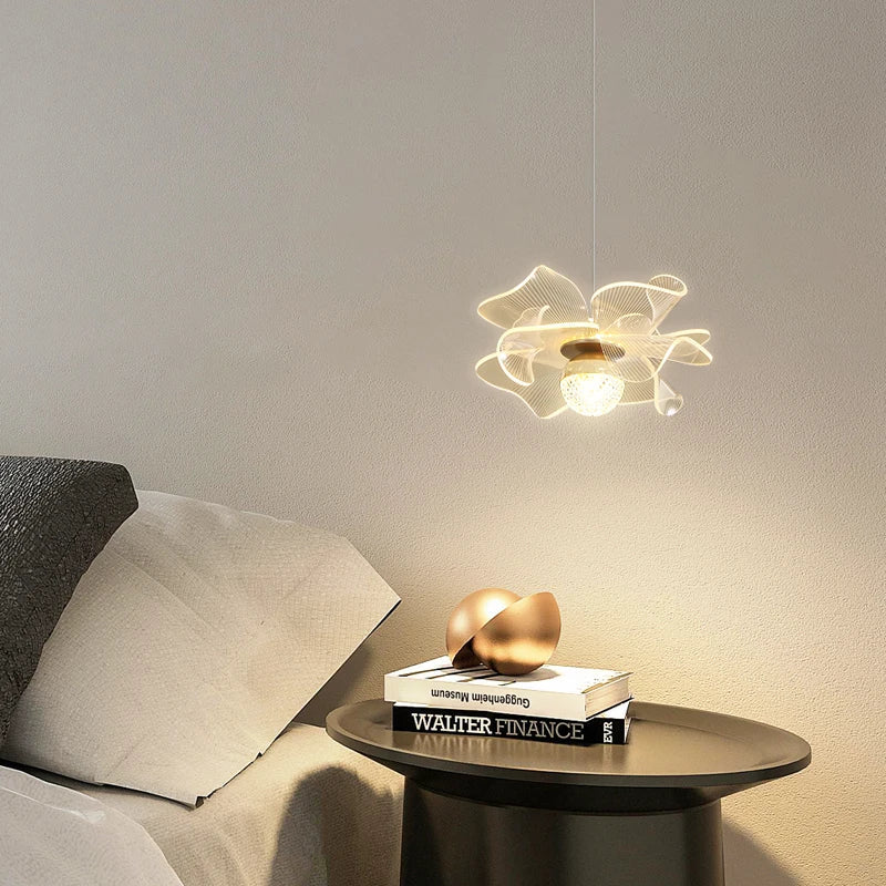 lámpara colgante de lujo minimalista nórdica con colgantes de cristal