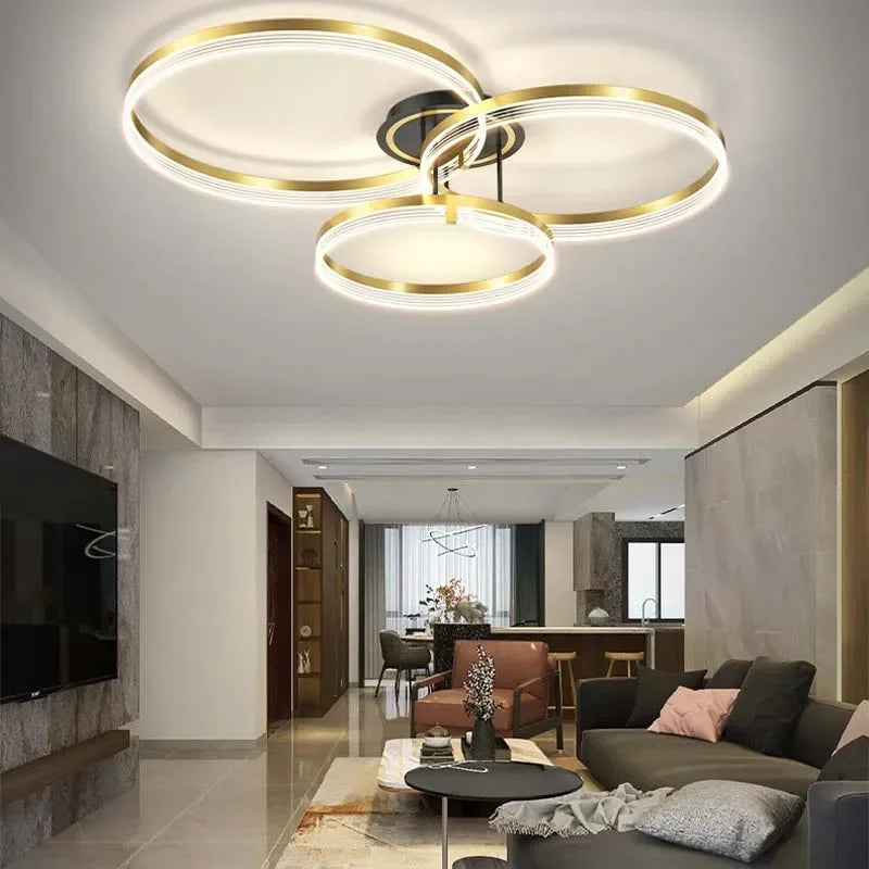 Lámpara moderna ilumina espacio elegante