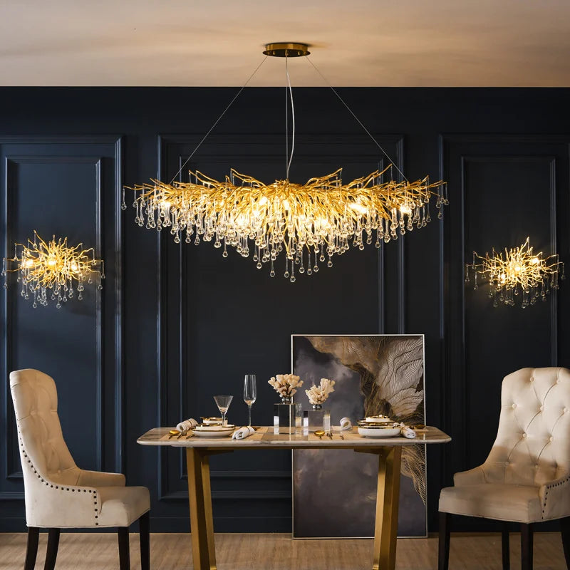 lámpara de cristal LED de lujo moderna simple para interior