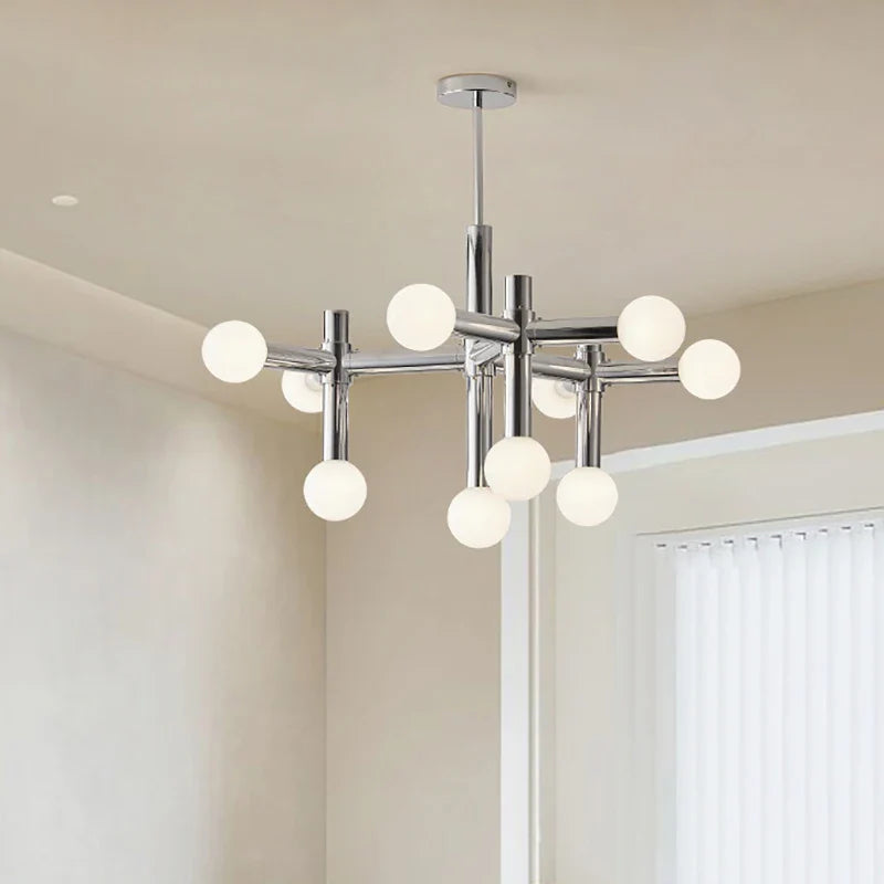 Lámpara colgante de metal cromado estilo diseñador art déco