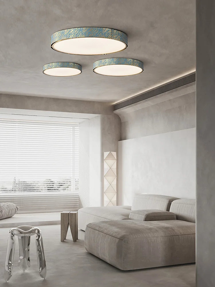 lámpara de cristal y cobre posmoderna con LED regulable