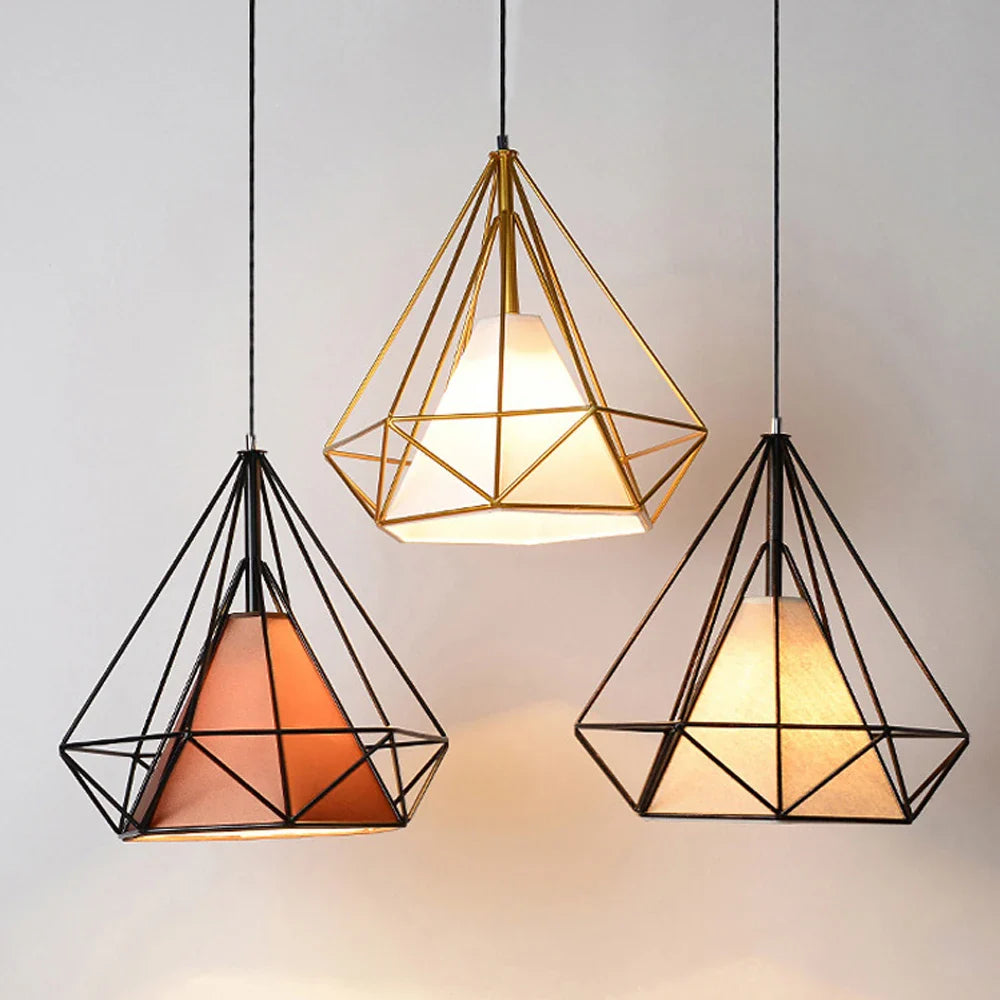 Lámpara colgante de metal elegante estilo industrial