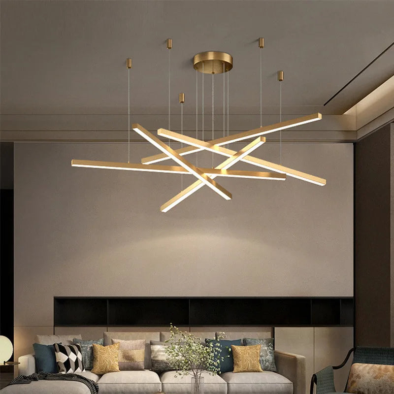 lámpara de araña colgante moderna para decoración interior luminosa