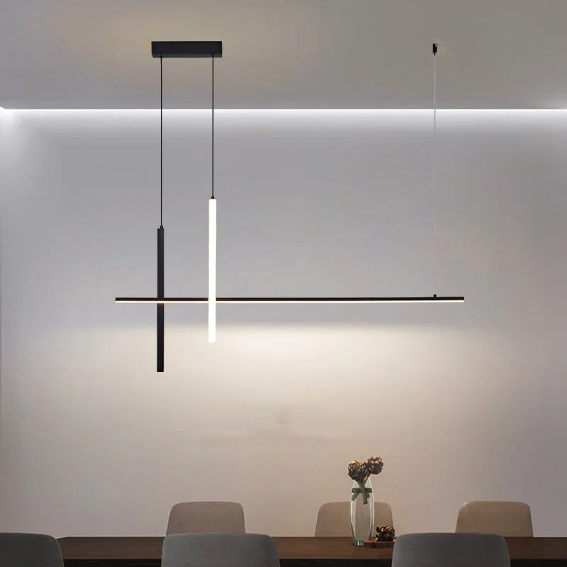 Lámpara colgante LED negra minimalista de diseño