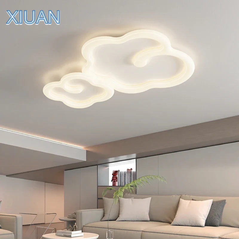 lámpara de techo escandinava nube blanca con mando a distancia opcional led