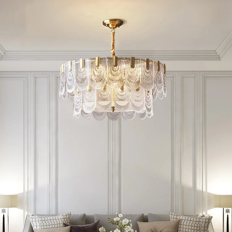 lámpara colgante de cristal de vidrio diseño retro para decoración interior elegante