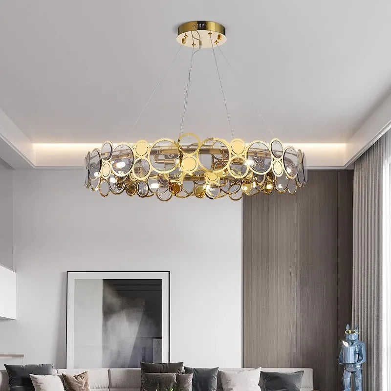 Lámpara colgante moderna de lujo LED para iluminación interior