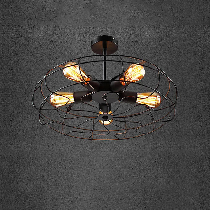 ventilador de techo retro loft suspensión luminaria lustre