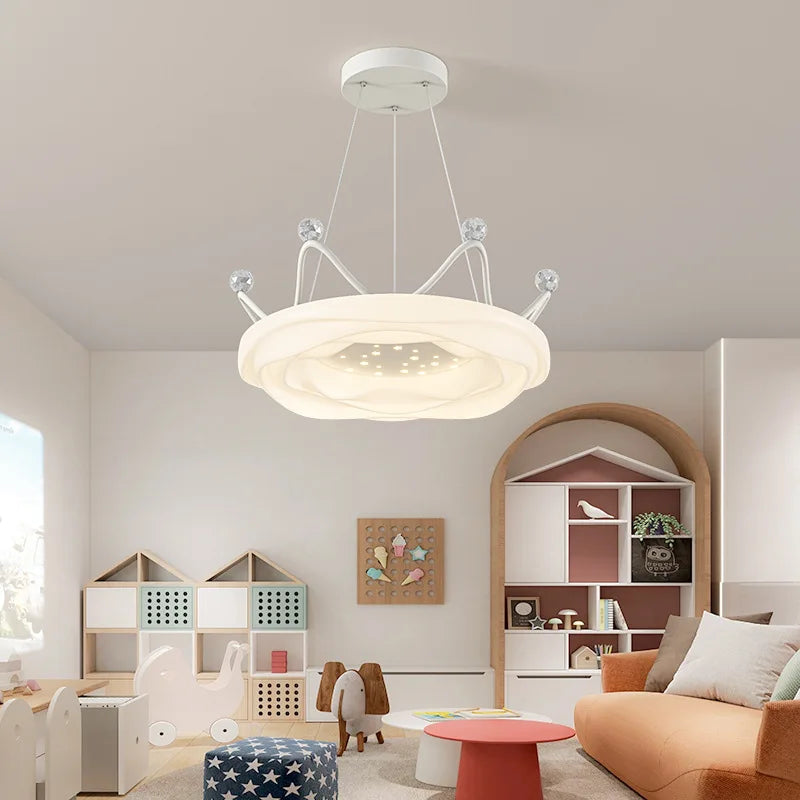 lámpara de techo romántica corona para habitación de niña