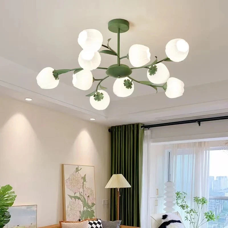 Candelabro diseño moderno pétalos luminosos