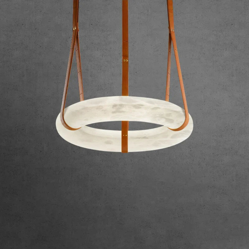 lustre circular de mármol LED de lujo suspendido