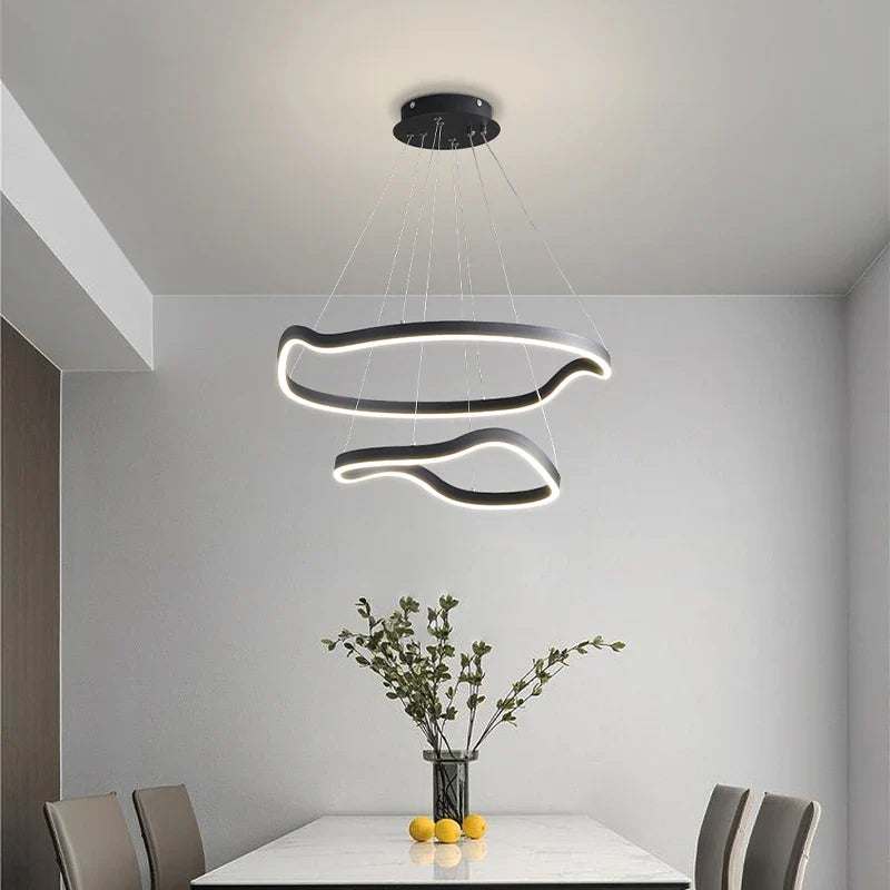lámpara de anillos deformados diseño panochas para interior