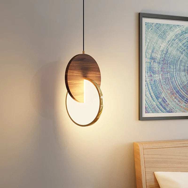 lustre nórdico de madera maciza estilo chino moderno