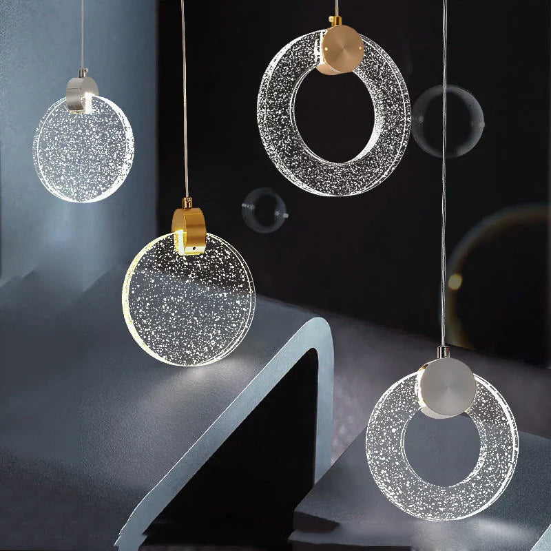 Lámpara de techo de cristal moderna transparente diseño