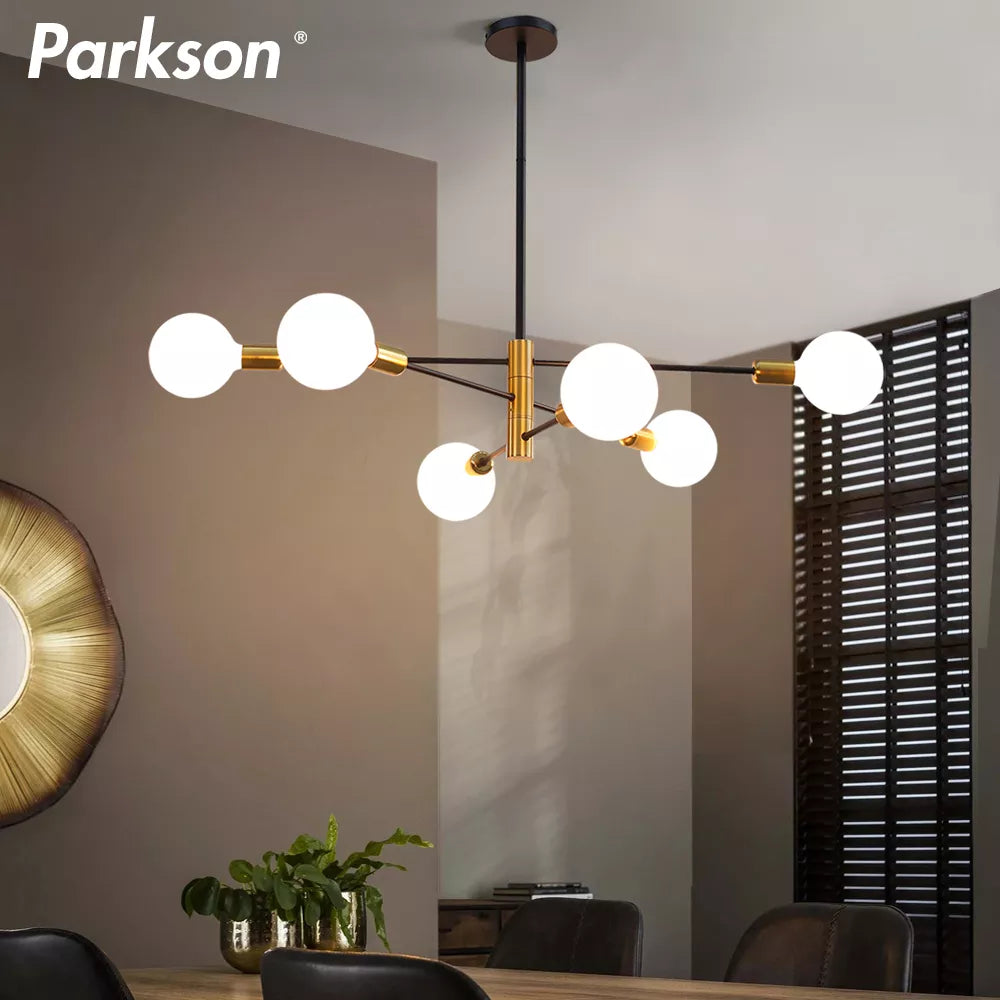 Candelabro moderno nórdico Sputnik negro LED iluminación luminarias de interior para habitación sala comedor decoración hogar lámpara de techo