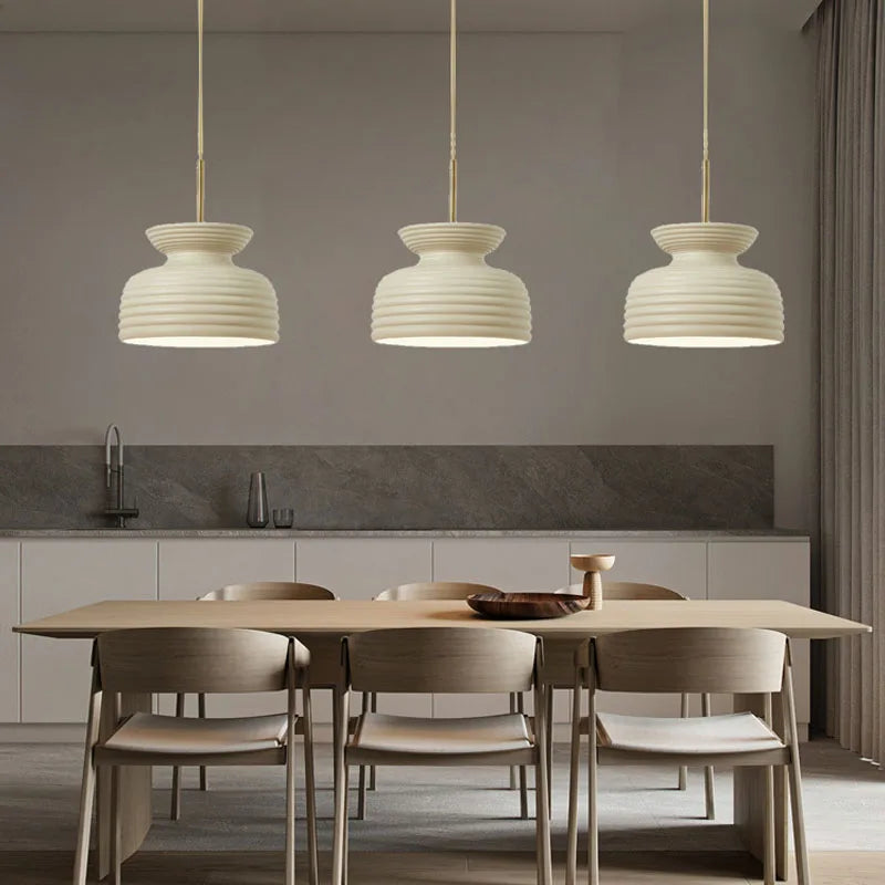 lámpara nórdica minimalista led estilo crema para restaurante