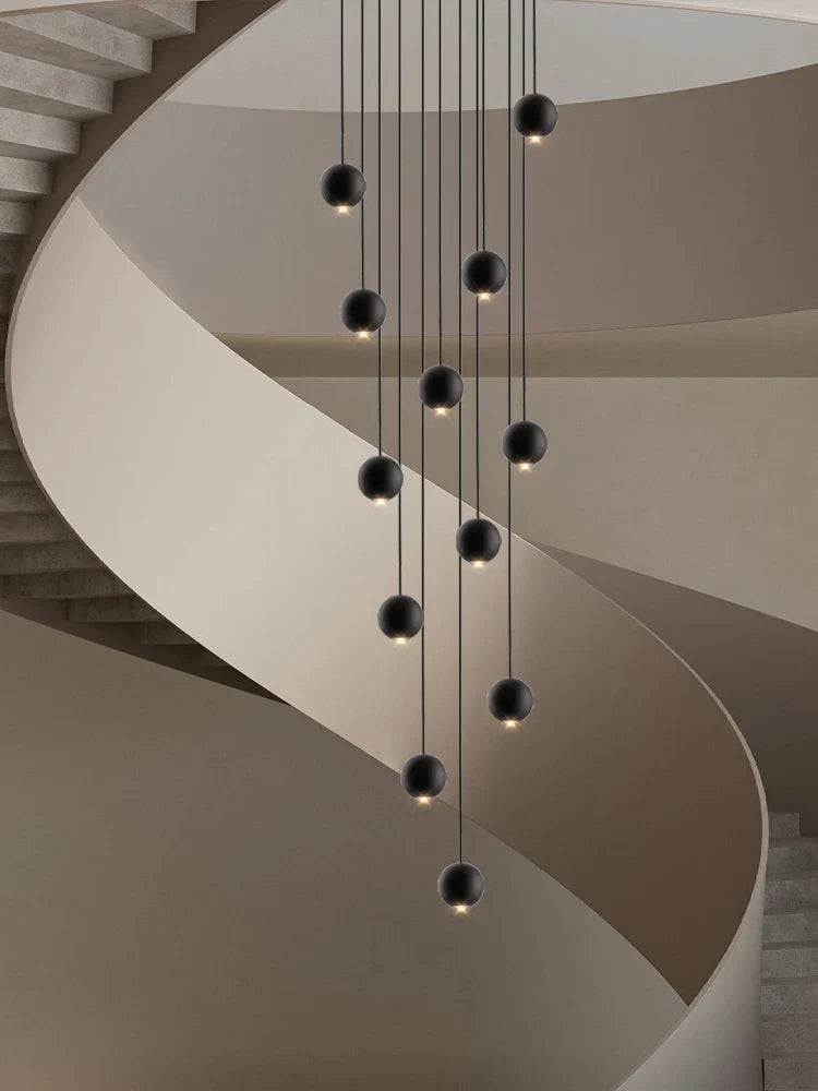 lámpara de techo diseño orbe circular decorativa para ático