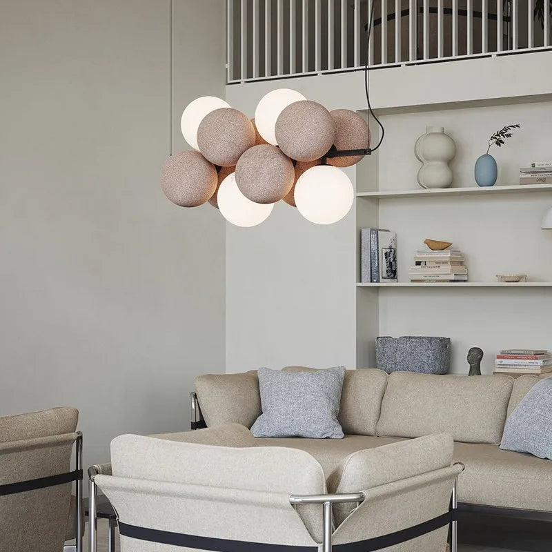lámpara creativa de terciopelo diseño para espacio contemporáneo