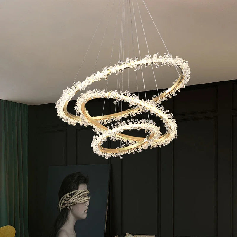 lámpara nórdica de lujo en cristal para decoración moderna