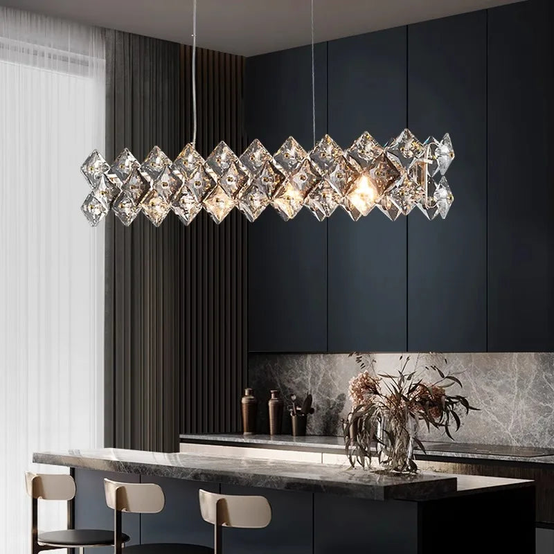 lámpara de cristal diseño minimalista para un interior elegante