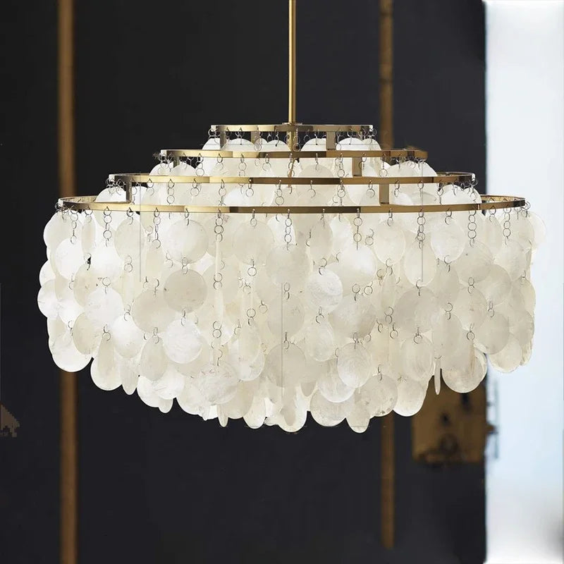 lámpara colgante retro en concha para decoración interior moderna
