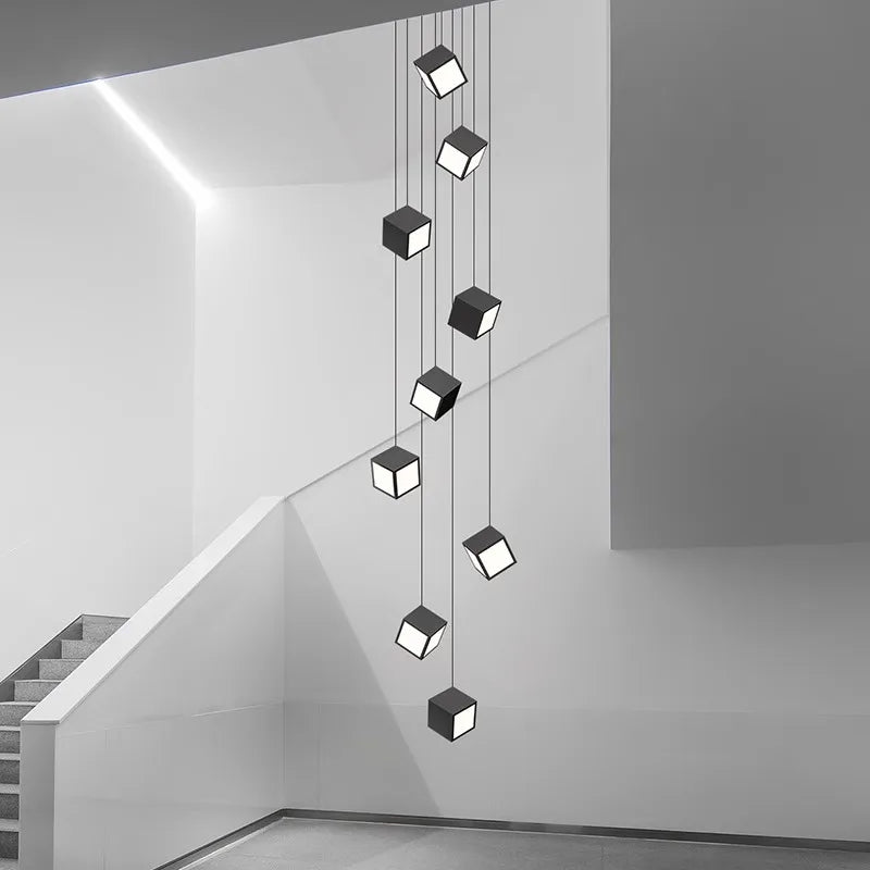 lámpara colgante minimalista moderna para escalera dúplex giratoria