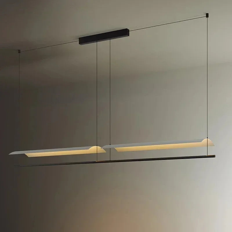 lámpara de techo colgante moderna nórdica con iluminación de diseño larga y simple