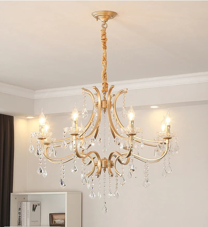 lámpara de cristal moderna con iluminación LED elegante