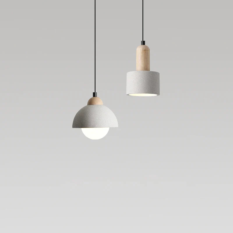 Lámpara de techo de cemento estilo japonés wabi-sabi diseño nórdico minimalista
