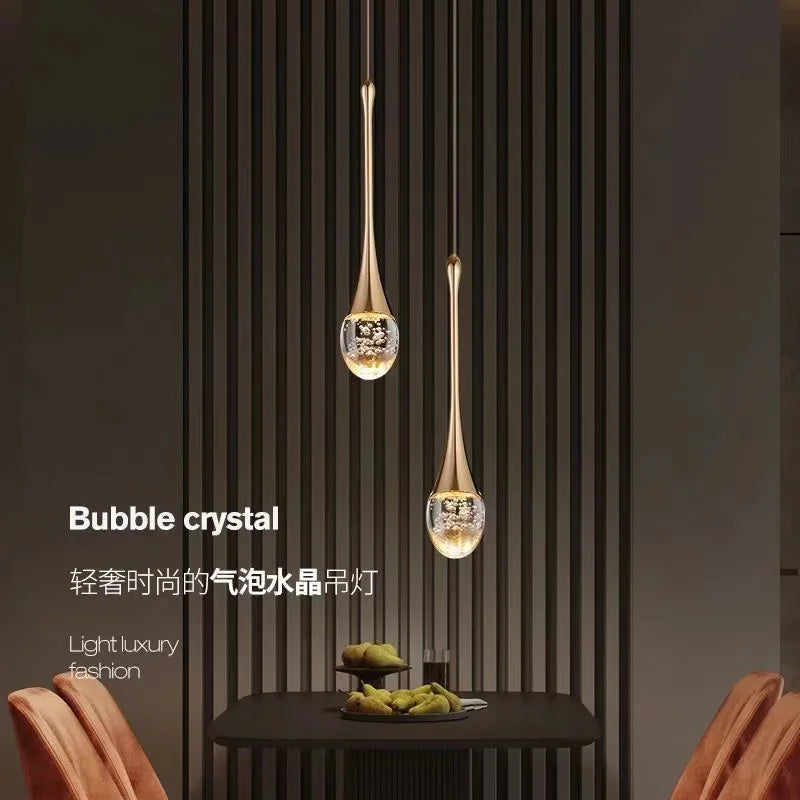 lámpara de techo de lujo con burbujas de cristal para decoración moderna