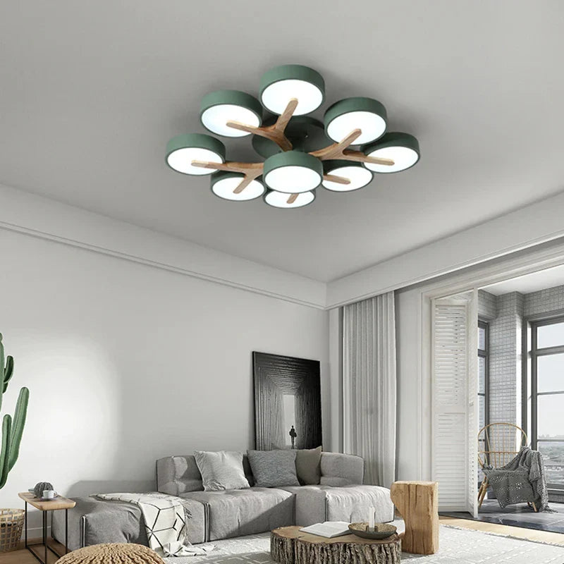 Lustre escandinavo brillante de madera