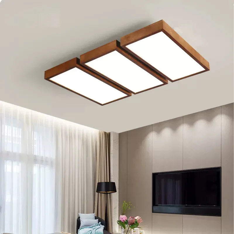 Lámpara colgante LED moderna de madera