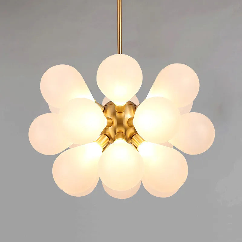 Candelabro nórdico bola de vidrio LED decoración casa colgante