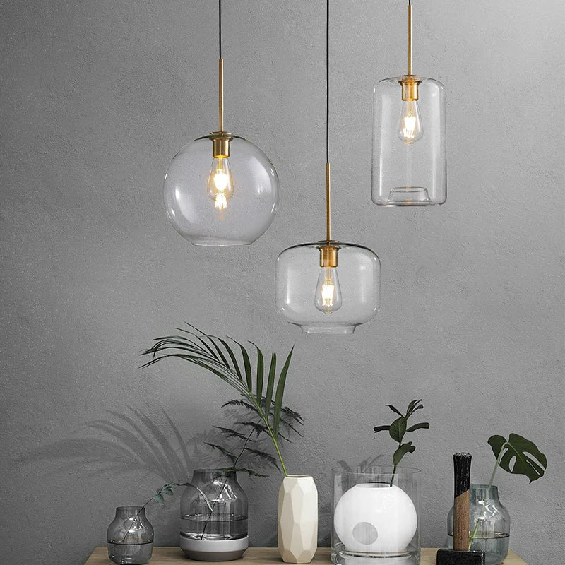 Lámpara de techo de vidrio LED diseño taller
