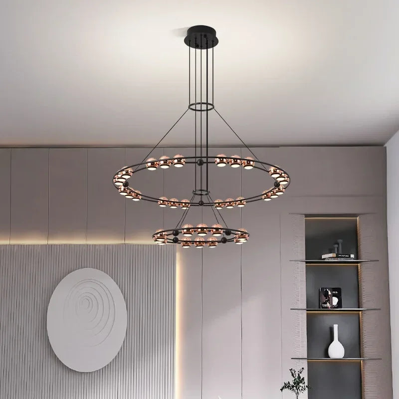 lámpara colgante led moderna en forma de frijol para salón lujoso