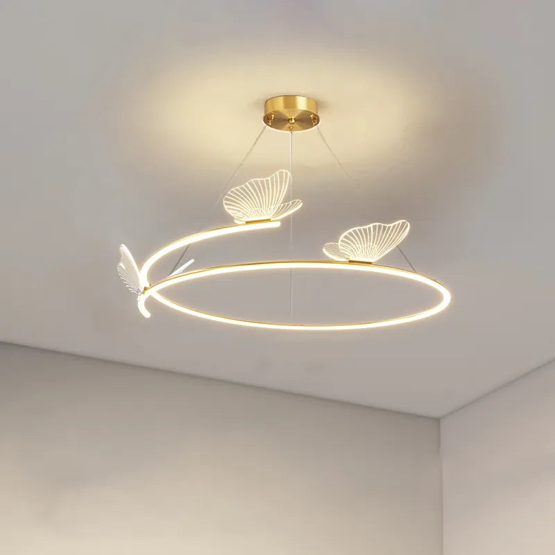 Lámpara de araña mariposa LED moda creatividad para el hogar