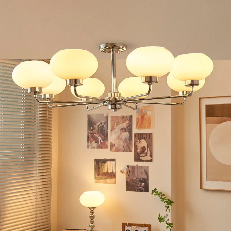 lámpara de techo moderna bauhaus de vidrio para salón nórdico