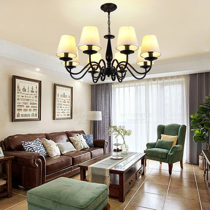 Candelabro contemporáneo de hierro negro elegante