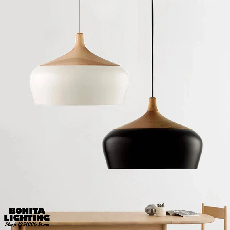 lámpara de madera diseño nórdico para iluminación moderna