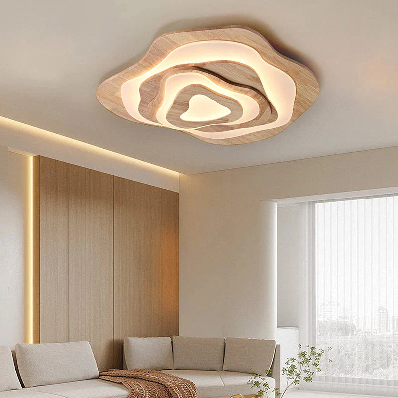 Lámpara LED de madera escandinava chic