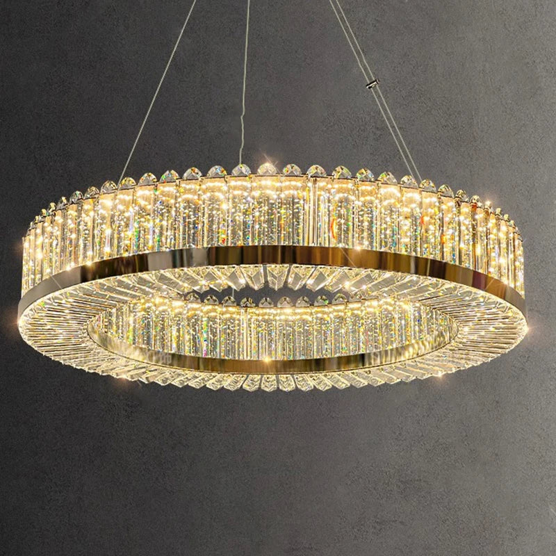 lustre moderno de cristal con lámparas LED suspendidas lujosas