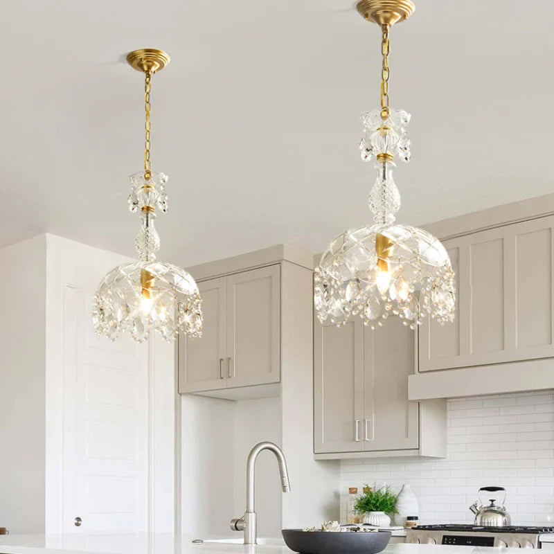 lámpara retro de cristal para decoración interior elegante