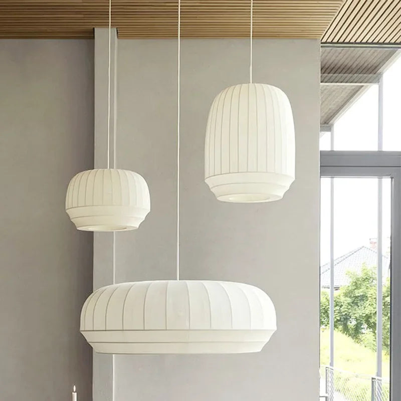 Lámparas minimalistas de tela elástica nórdica para café