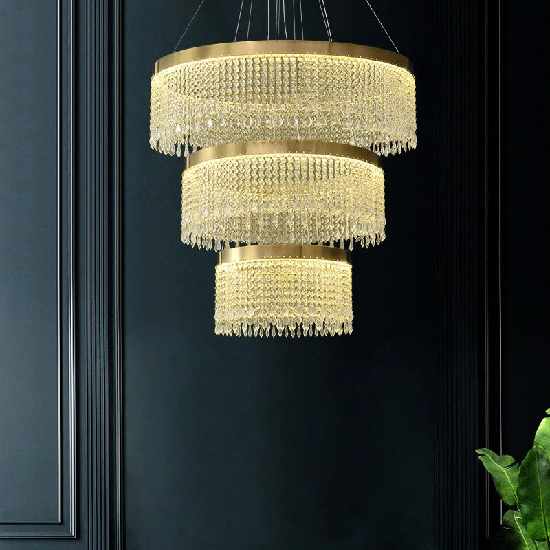 lámpara colgante de cristal LED diseño moderno para interior elegante