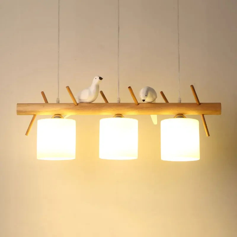 Lámpara colgante de madera nórdica diseño luminoso